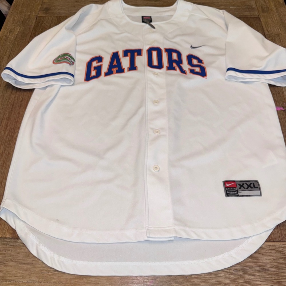 Nike Baseball Jersey Mens XXL White Excellent Florida Gators Team Button Up